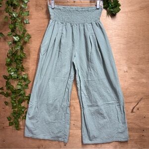 Women's Light Green Wide-Leg Pants